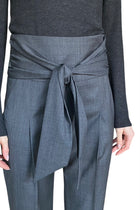 Brunello Cucinelli Grey Wool Sash Tie Trouser - IT 36 / US 4