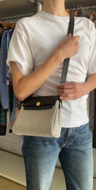 Hermes 2025 Herbag Zip Mini 20 Ecru Black Toile Militaire / Vache Hunter GHW