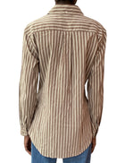 Lemaire Brown Striped Cotton Silk Blend Shirt - 38