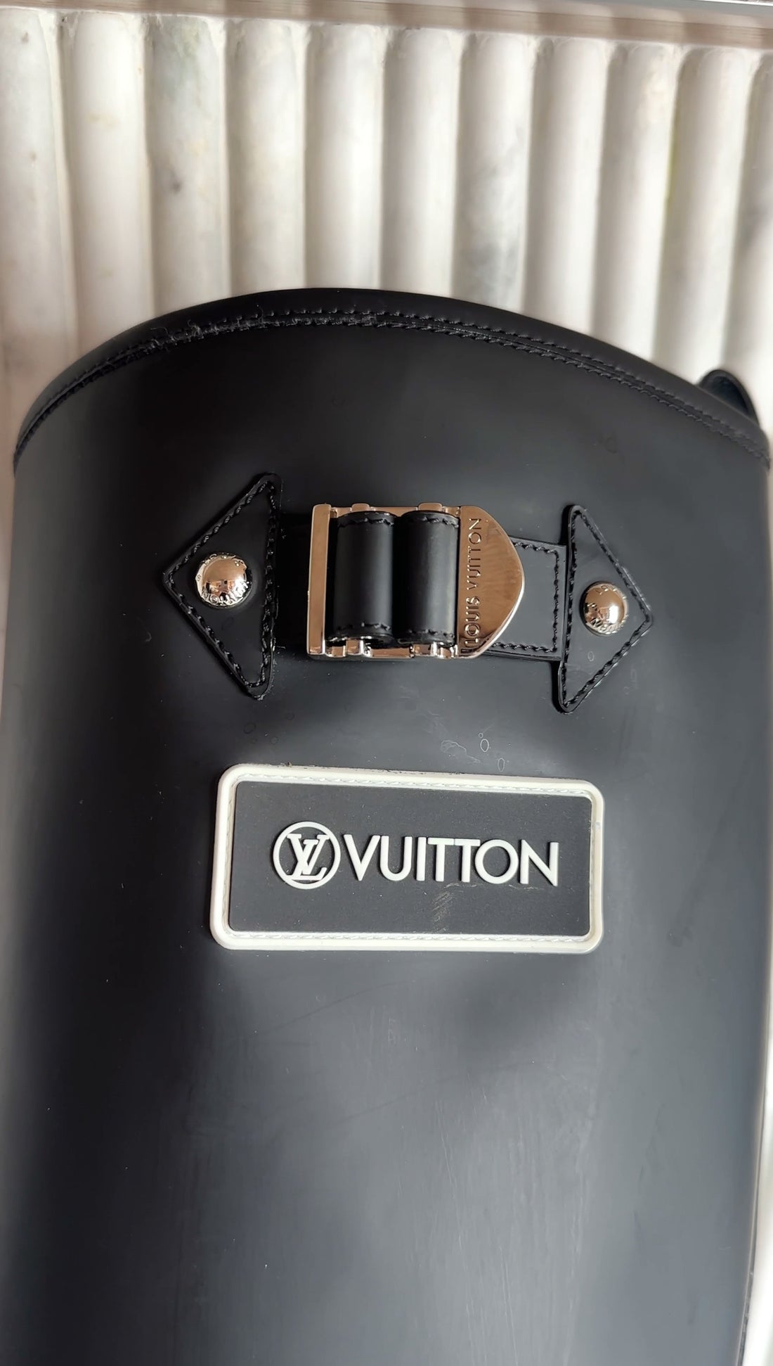 Louis Vuitton Coated Rubber Tall Tack Sole Rain Boot - 7