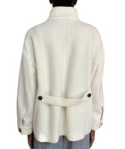 Giorgio Armani Ivory Soft Check Wool Bomber Jacket - 40 / US 4-6