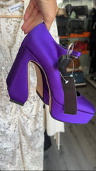 S Rossi by Sergio Rossi Purple Satin Platform Heels - 38