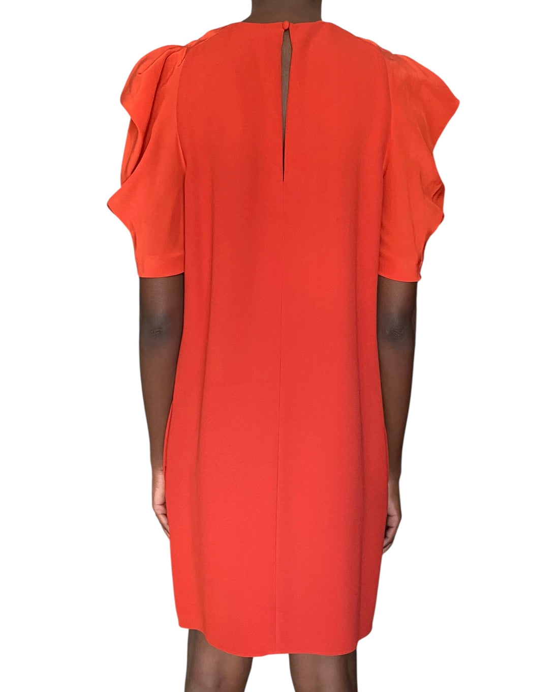 Chloe Orange Ruffle Shift Mini Dress - FR 38