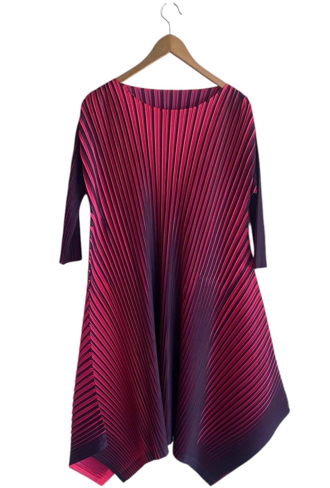 Issey Miyake Pleats Please Pink and Purple Pleated Dress