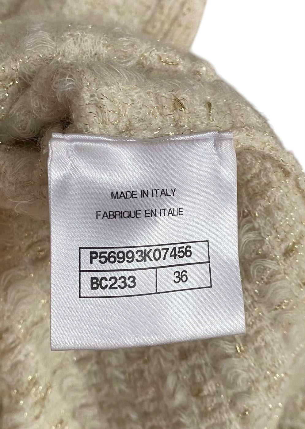 Chanel 17A Ivory Metallic Houndstooth Tweed Knit Mini Dress - FR 36 / US 2-4