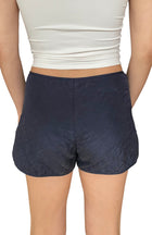 Dior Navy Quilted Distressed Silk Zipper Short Shorts - IT 42 / US 6
