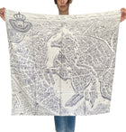 Hermes La Cite Cavaliere Cityscape Map with Horse 90cm Silk Scarf