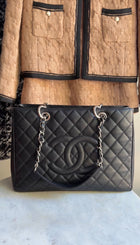 Chanel Black Caviar Leather GST Grand Shopping Tote Bag SHW