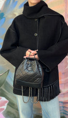 Chanel Black Small Quilted Leather Gabrielle Chain Small Backpack Bag