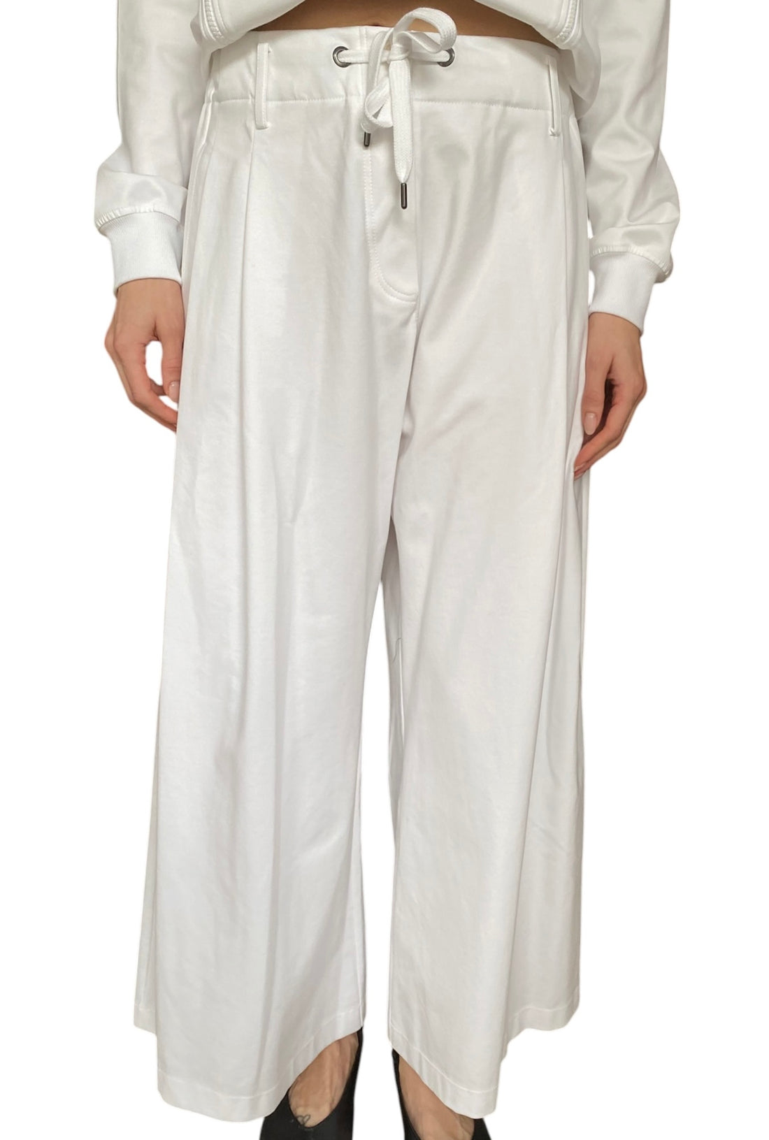 Brunello Cucinelli White Monili Wide Leg Jogger - L
