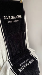 Saint Laurent Rive Gauche Black and White Terry Cloth Convertible Towel Tote