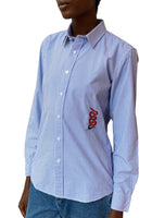 Gucci Blue Checked Snake Embroidered Shirt - US 2