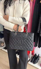 Chanel Black Caviar Leather GST Grand Shopping Tote Bag