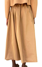 Herno Camel Pleated Nylon Maxi Skirt - 40 / US 6-8