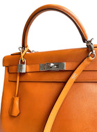 Hermes Orange Epsom Kelly 32 Retourne PHW Bag