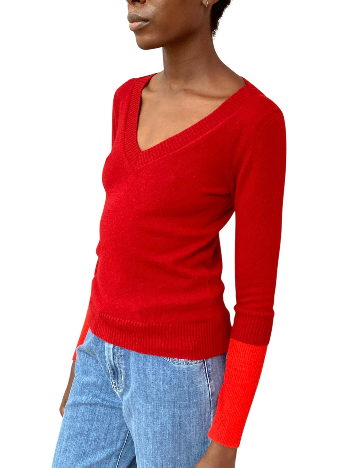 Gucci Red Combo Cashmere Knit Sweater- XS