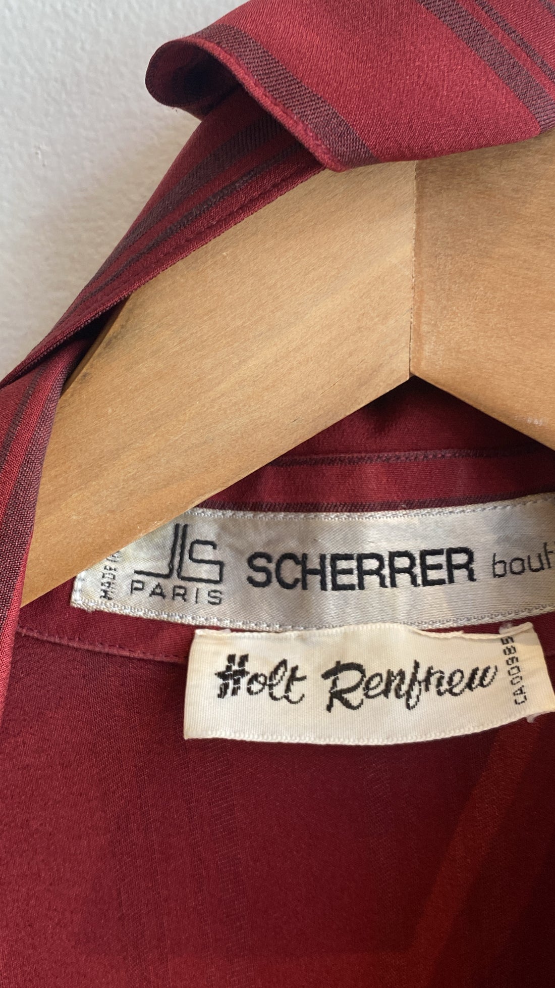 JL Scherrer Silk Striped Blouse with Scarf