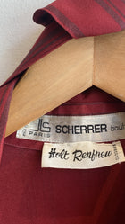 JL Scherrer Silk Striped Blouse with Scarf