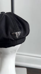 Prada Black Re-Nylon Newsboy Cap - M