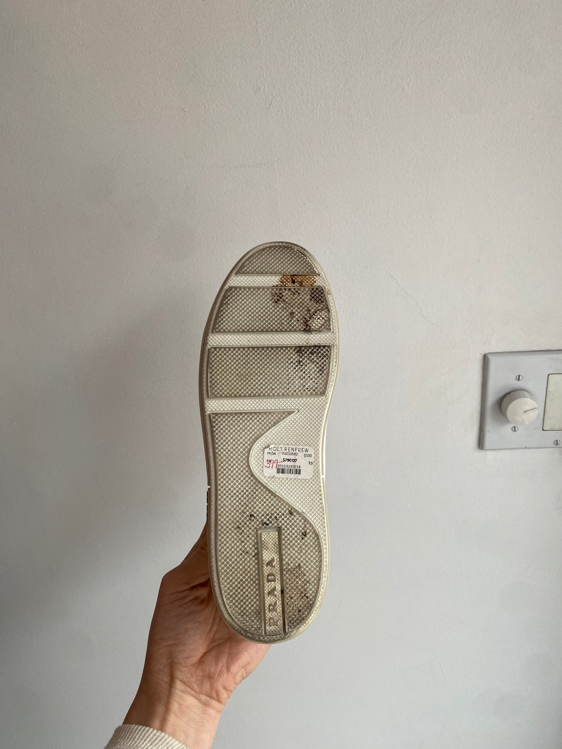 Prada White Logo Leather Sneakers
