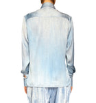 Ermano Scervino Blue Lace Silk Shirt - 44 / US 8