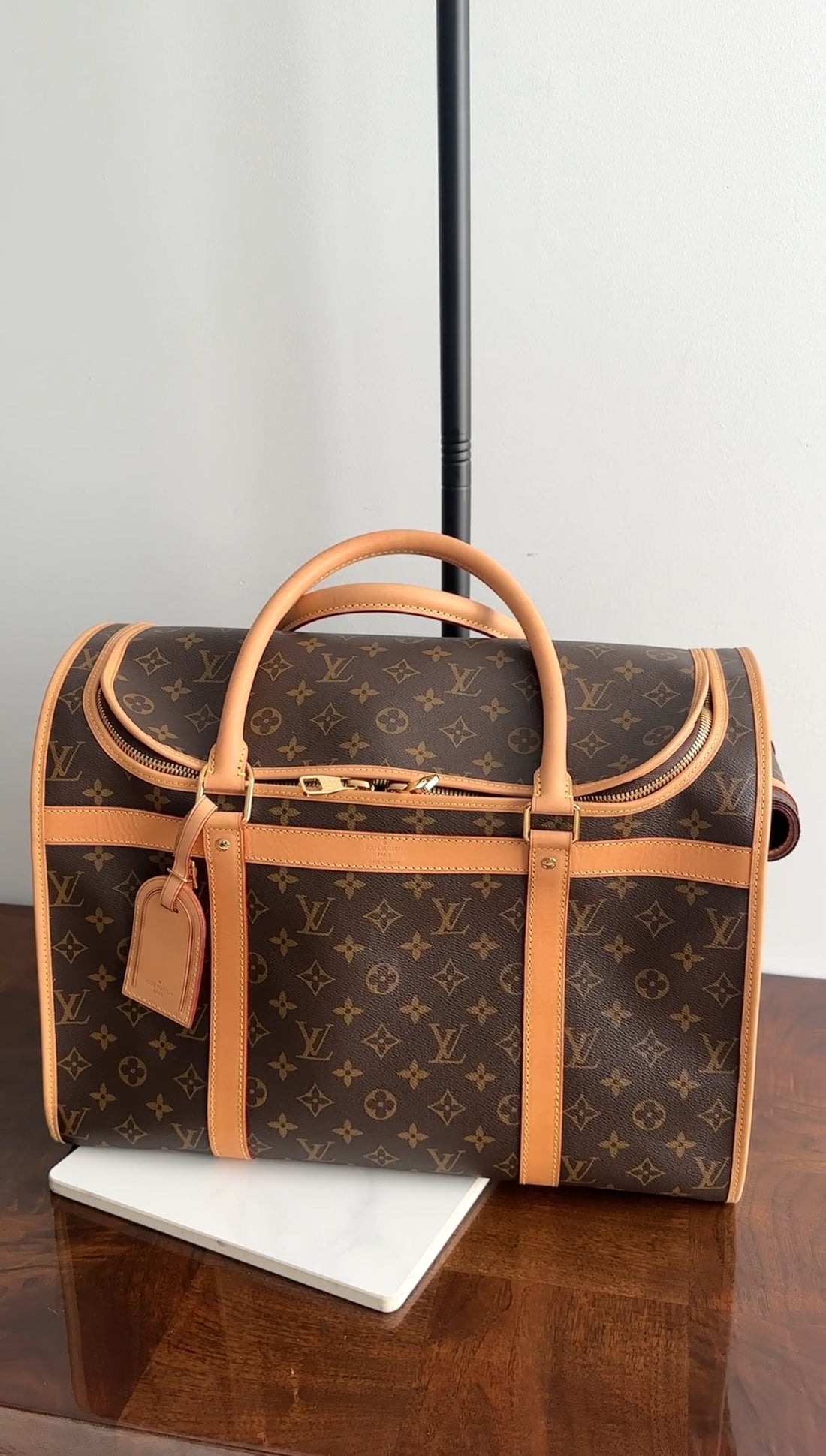 Louis Vuitton Monogram Sac Chien NM Pet Carrier Travel Bag 45