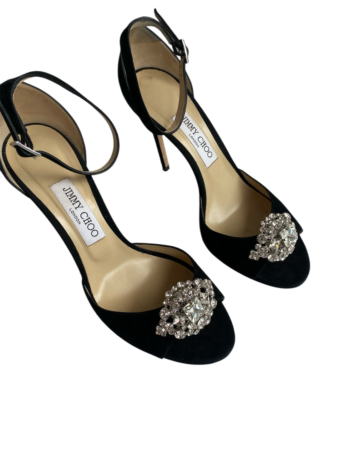 Jimmy Choo Crystal Peep Toe - 40.5