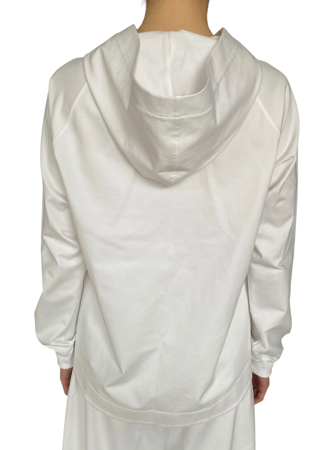 Brunello Cucinelli White Jersey Monili Hoodie - L
