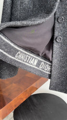 Christian Dior 30 Montagne Grey Felt Wool Fitted Blazer Jacket with Logo Interior - FR40 / 8 / M