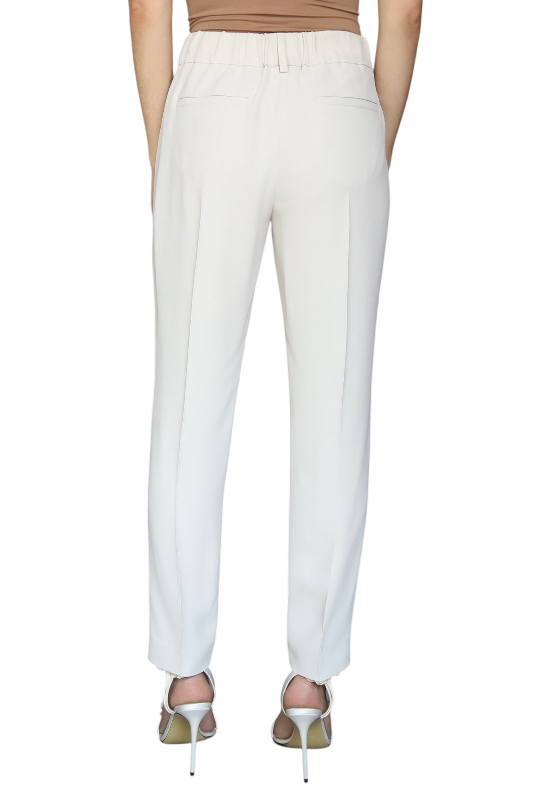 Brunello Cucinelli Ivory Silk Blend Tapered Jogger Trousers - IT 44 / US 8