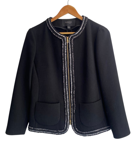Giambattista Valli Black Wool Tweed Trim Jacket - IT 42 / US 6