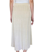 Zimmermann Beige Metallic Pleated Knit Maxi Skirt - 1 / US 4-6