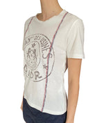 Christian Dior White & Red L'Union Fait La Force Emblem Graphic Tee - XS / US 2-4