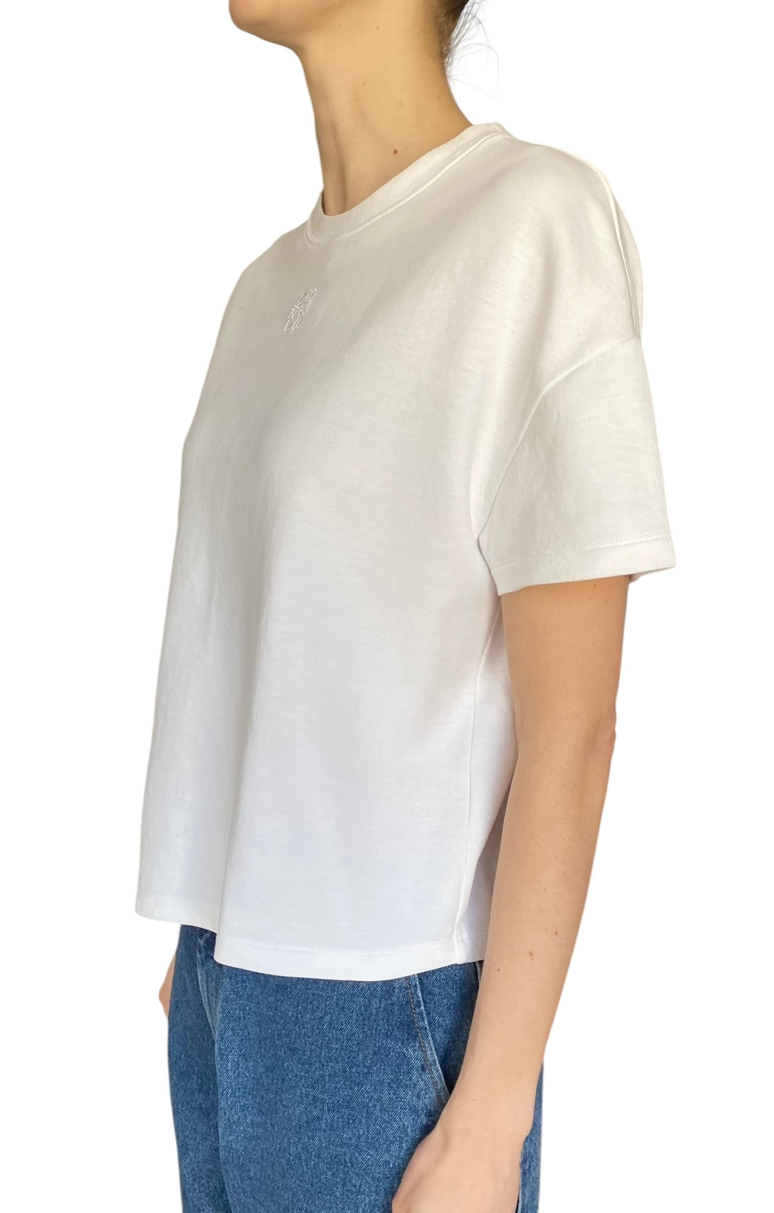 Loewe White Anagram Asymmetric Logo Tee - XS / US 2-4