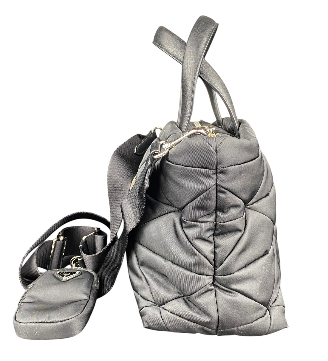 Prada Black Small Re-Nylon Padded Crossbody Tote Bag