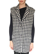 Rochas Black Houndstooth Tweed Vest - 44 / US 8
