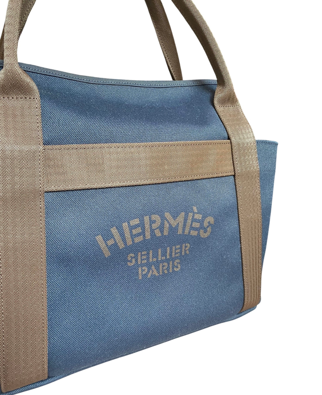 Hermes Navy Toile Sac De Pansage Grooming Bag