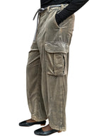 Giorgio Armani Beige Velvet Cargo Trousers - 42 / US 6
