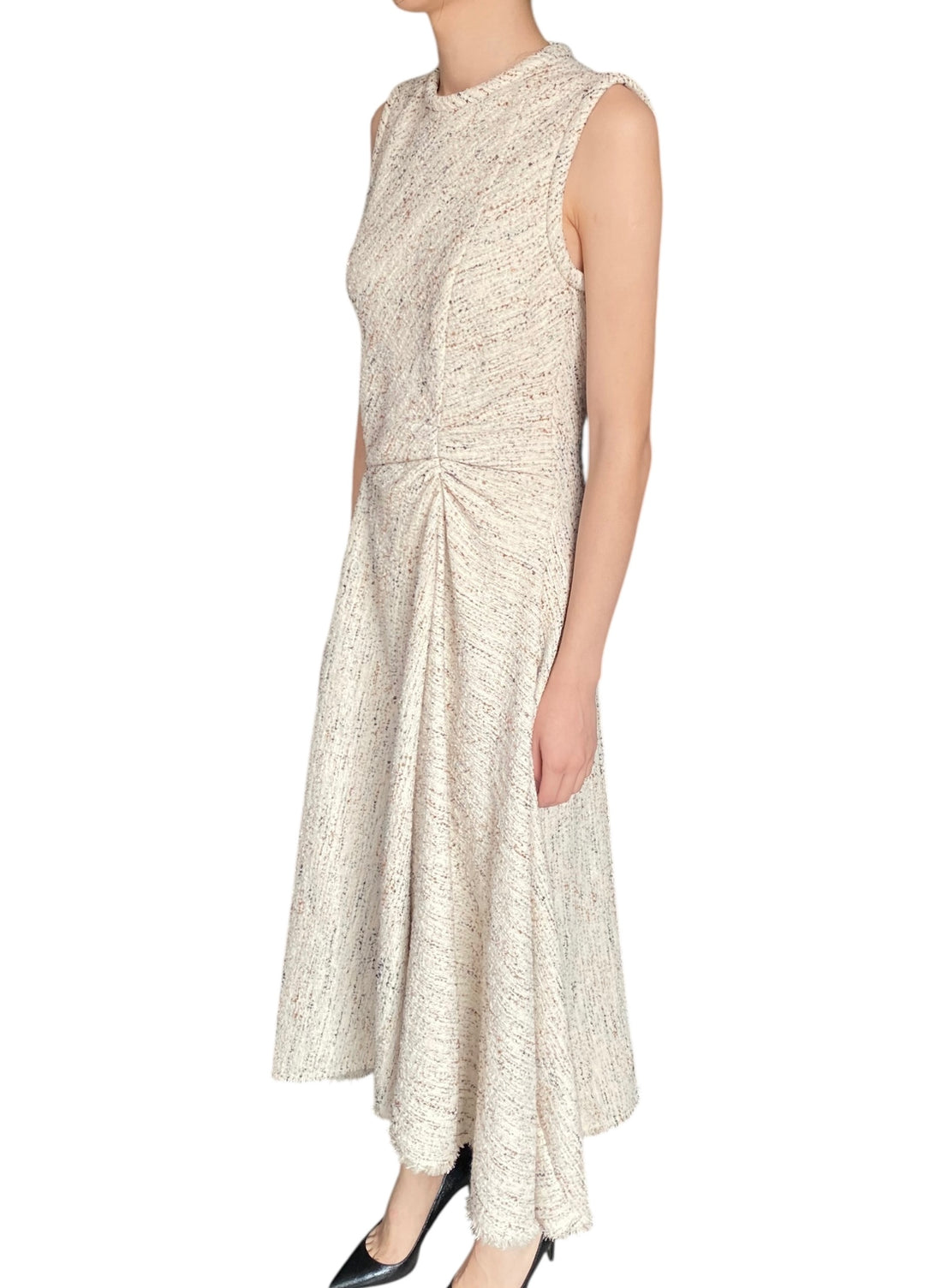 Giambattista Valli Ivory Asymmetric Draped Tweed Gown - IT 44 / US 6-8