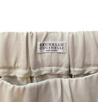 Brunello Cucinelli Ivory Silk Blend Tapered Jogger Trousers - IT 44 / US 8
