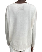 Nilli Lotan Ivory Fine Knit Cashmere Crewneck Sweater - S