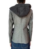 Christian Dior Grey Silk Double Breasted Hooded Jacket - IT 46 / US 10