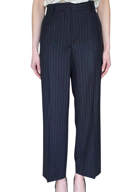 Dries Van Noten Grey Wool Pinstripe Trousers - 38 / US 6