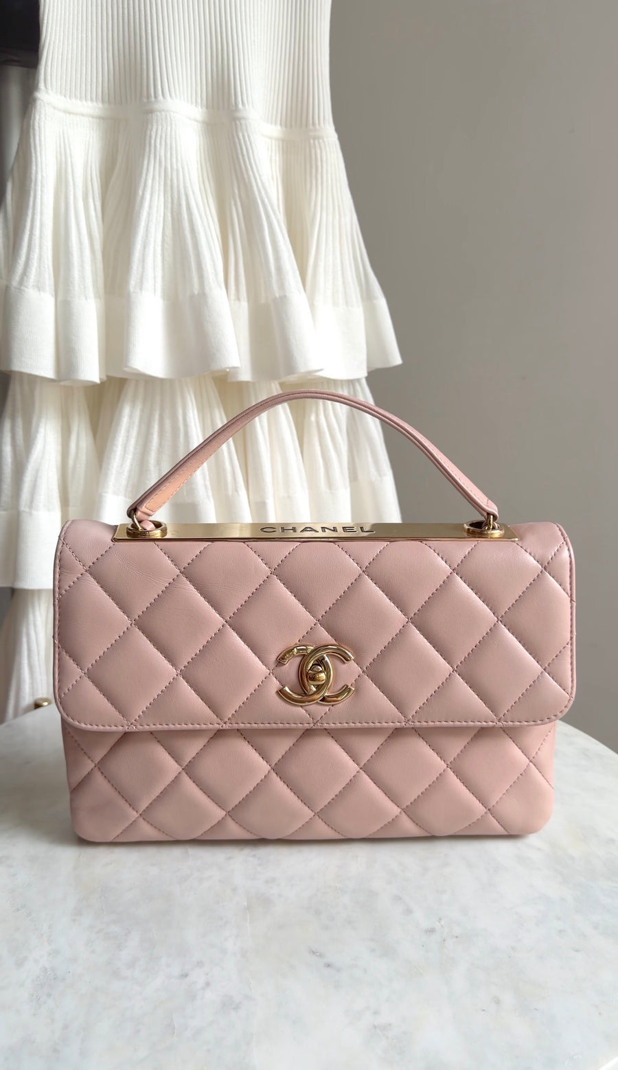Chanel Pink Quilted Leather Trendy CC Medium Flap Bag