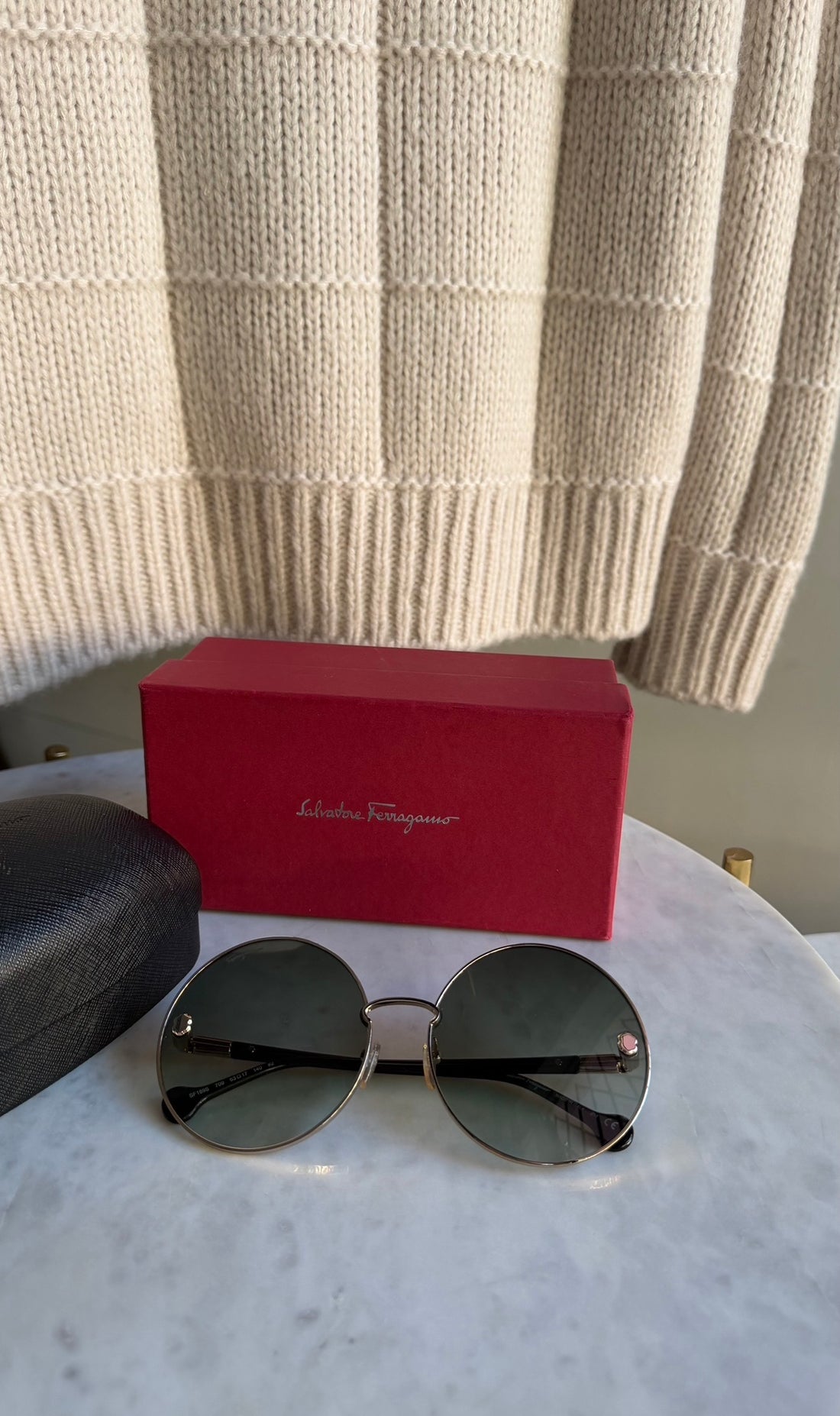 Ferragamo Round Oversized Sunglasses SF189S