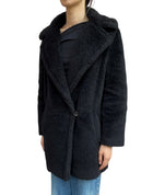 Max Mara Black Fiocco Teddy Coat - 38 / US 4