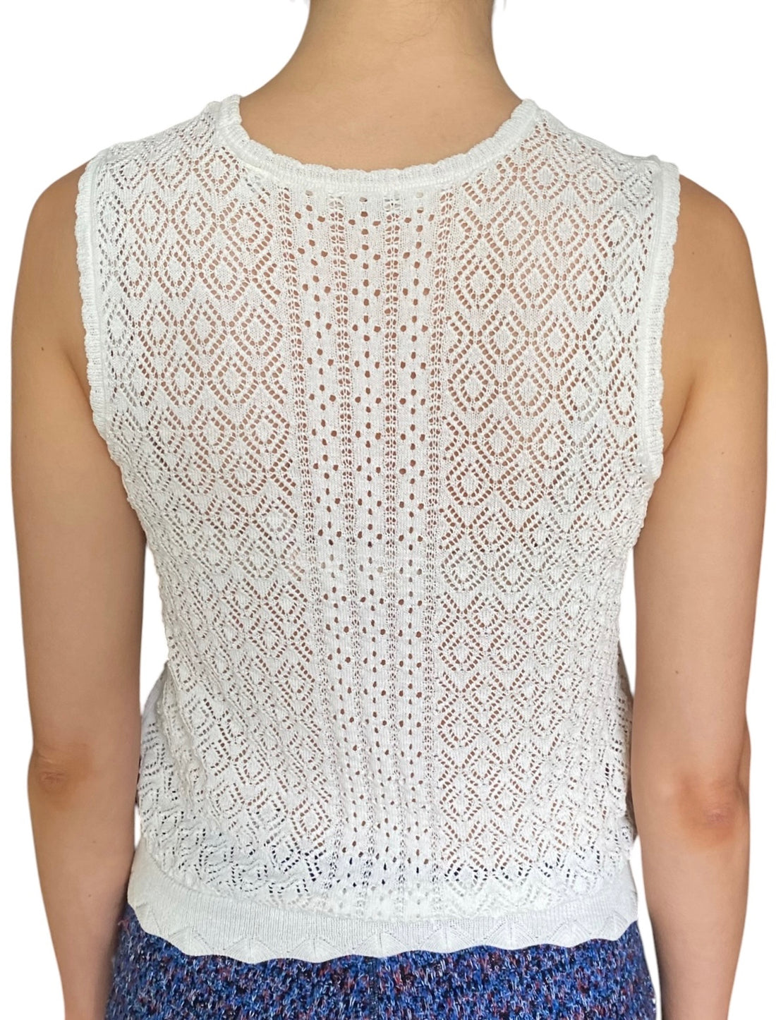 Doen White Crochet Knit “Lea” Tank Top - M / US 6