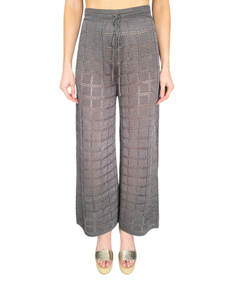 Calle Del Mar Grey Knit Patchwork Trousers - M