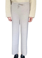 Lisa Yang Beige Cashmere Ribbed Knit Lounge Trousers - 1 / S-M