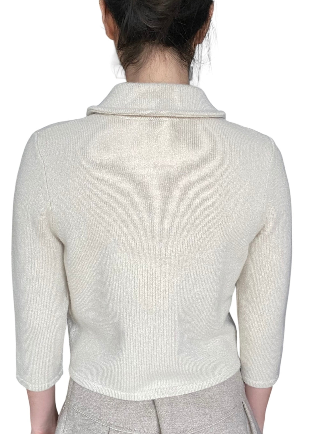 Dorothee Schumacher Ivory Wool "Modern Statement" Quarter Length Jacket  - 3 / US 6